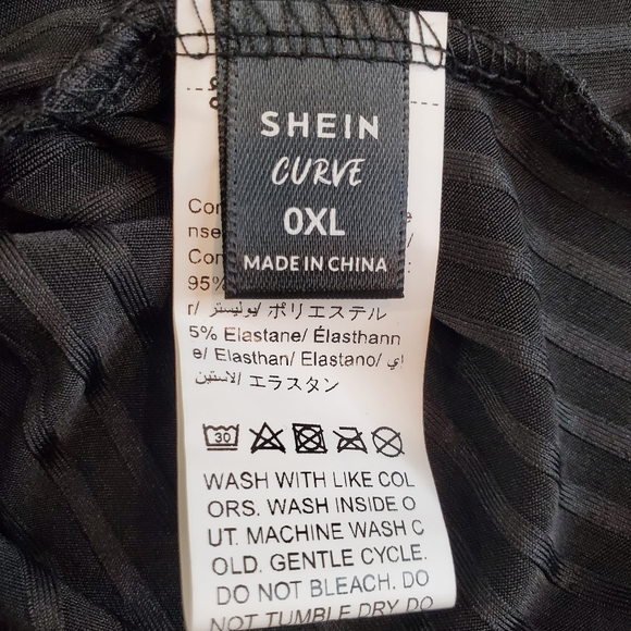 Shein Womens V Neck Lace Trim Rib Knit Long Sleeve Casual Tops 0XL - Picture 7 of 12